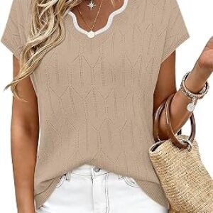 WIHOLL Cap Sleeve Sweater