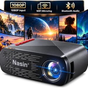 Mini Projector, Nasin Portable Projector with WiFi, Bluetooth, 1080P Input