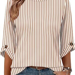 OFEEFAN Womens 3/4 Sleeve Tops