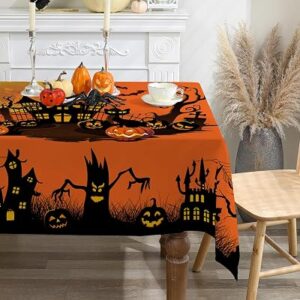 CUSUGBASO Halloween Tablecloth Orange Castle