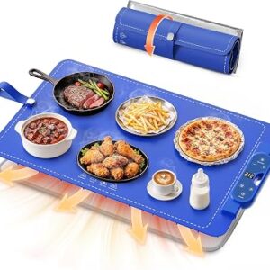 Warming Mat for Food， Extra Large 26″x15″, 7 Heat Levels, 8 Hour Timer