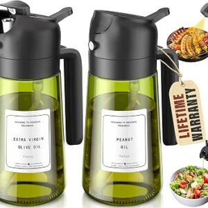 Vakoo Oil Sprayer for Cooking, 16oz/470ml, Black&Black