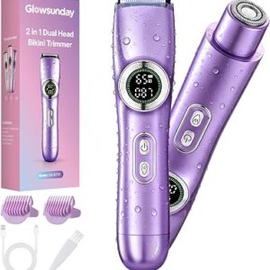 Electric Bikini Trimmer for Women 2 in 1 Dual Head Purple