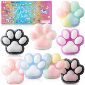 8Pcs Taba Squishy Cat Paw Squeeze Toys, Squishy Fidget Toy, Kawaii Squishies Sensory Toys, Pinch Family, Cat Paws Mochi Toys,Stress Relief for Party Favors,Novelty Things for Adults Kids
