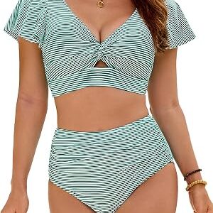 Edelqual Womens Ruffle Bikini Swimsuit