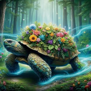 Magic Sea Turtle Flower Puzzles for Adults 1000 Piece Nature Fantasy Animal Forest Puzzle for Adult Impossible Wildlife Hard Difficult Challenging Art Jigsaw Puzzles for Home Decor