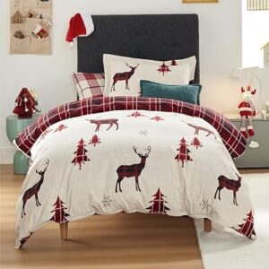 Bedsure Reversible Plaid Christmas Duvet Cover