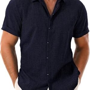 DRAZIVON Linen Short Sleeve Shirts