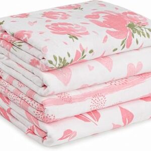 Gllquen Baby Muslin Swaddle Blankets 4Pk Receiving Blanket Large 40″ x 35″