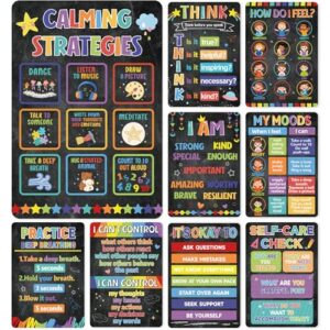 9PCS Colorful Calming Corner Classroom Poster Decor Mental Health Posters