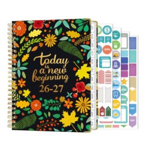 Academic Planner 2026-2027, A5 Weekly Monthly Planner, Black Floral