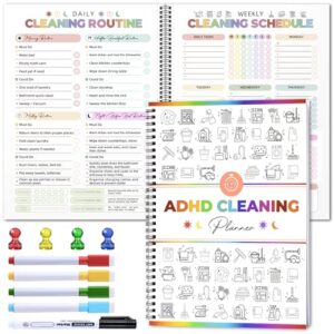 Adhd Cleaning Planner for Adults Reusable Cleaning Schedule and Checklist