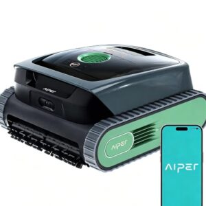 Aiper Scuba Robotic Pool Cleaner, Cordless Lightweight with Strong Suction, Waterline Scrubbing, Smart Sensor Navigation, App Control & Waterline Parking, 240 Min Runtime for In-Ground Pools, Gray