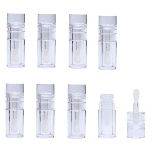 AJLTPA 8-Piece Lip Gloss Tubes with Wand, Refillable 5.5ml Lip Balm Bottles, Transparent Containers with Rubber Stoppers for DIY Lipgloss