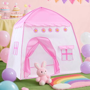 ALLJOY Kids Princess Play Tents, Castle Playhouse Tent for Girls Toddlers, Indoor & Outdoor Toys