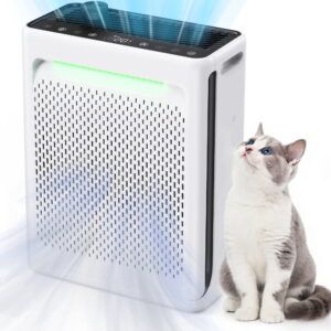 ALROCKET Air Purifiers for Home Large Room 2680 Ft² with Washable Filters, HEPA Air Purifier for Home Pets Bedroom with Fragrance, PM2.5 Air Quality Monitor, Air Cleaner for Dust, Pets, White