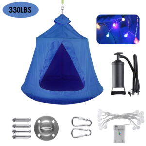 Arlopu Kids Hanging Tree Tent, Waterproof Hanging Chair Swing Tent, Blue