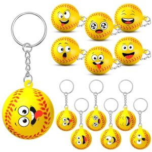 Arrowbash 12 Pcs Mini Funny Sensory Toy Keychain, Softball