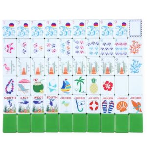 Arrowbash 160 Pcs American Mahjong Tiles Set, 1.2 Inch Coastal Green Back