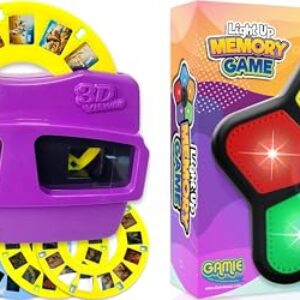 ArtCreativity 3D Viewer for Kids with 6 Reels with 84 HD Images + Memory Game with Lights and Sounds, Handheld Memory Game for Kids, Mind-Sharpening Brain Games for Kids and Adults