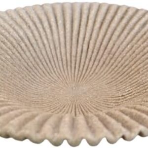 ARTRHYT Decorative Bowl decor Tray, Scalloped Pedestal Bowls for Modern Home Decor,Ruffle Decor,Stylish Key Bowl for Entry Table,Decorative Fruit Bowl for Kitchen Counter,Artificial Stone Beige
