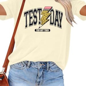ASTANFY Testing Shirts For Teachers Women Last Day Of School Graphic Tees