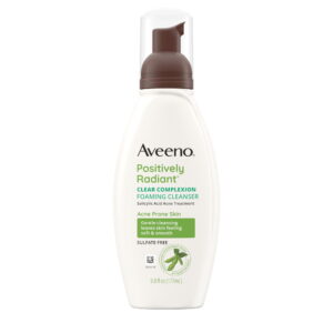 Aveeno Positively Radiant Clear Complexion Foaming Facial Cleanser, 6 Fl oz
