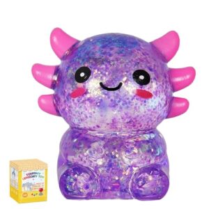 Axolotl Squishy Toy,Sitting Axolotl Squishy Toy for Kids & Adults(Purple)