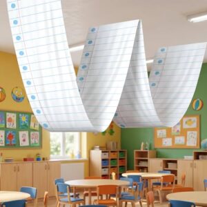 Back to School Notebook Classroom Decorations Hanging Notebook Ceiling Decor Banner for Classroom First Day of School Party Supplies