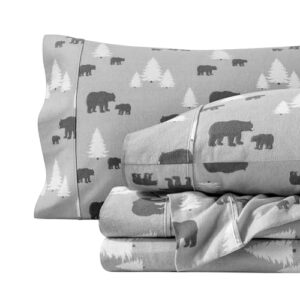 Bare Home Flannel Sheet Set Prints (Twin, Kodiak)