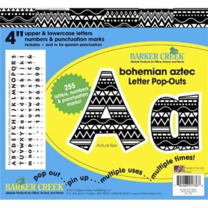 Barker Creek Bohemian Aztec 4" Letter Pop-Outs 255 Characters