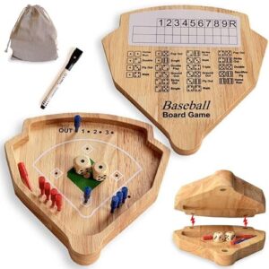 Baseball Board Game, Oak Made Leisure Game for Sport Battle Table Game for Family Party Holiday Coffee Travel Time Gameboard (Small - Portable)