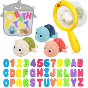 Bath Toys for Kids Ages 1-3 - Baby Water Table Pool Toys for Toddlers Mold Free Wind-Up Turtle Toy Bathtub Shower Toy for Infants Babies 6-12-18 Months 1 2 3 4 Year Old Girls Boys Birthday Gifts