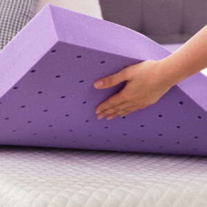 BDEUS 2 Inch Gel Memory Foam Mattress Topper Ventilated Soft Mattress Pad, Bed Topper, CertiPUR-US Certified, Twin Size, Purple