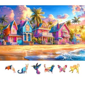 Beach House Puzzles for Adults 500 Pieces, Jigsaw Puzzles 500 Pieces