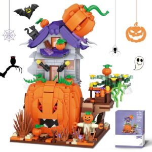 BeepZipp Halloween Pumpkin House Mini Building Blocks Set