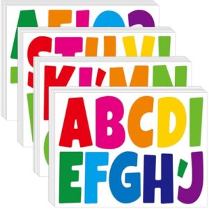 Bemeol Letter Stickers 378 Pcs Bulletin Board Letters for Classroom 4 Inch Alphabet Cutout Letters for Poster Board Display Home Classroom School Decor(Colorful)