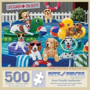 Bits and Pieces Jigsaw Puzzles for Adults 500 Pieces - Puppy Pool Party
