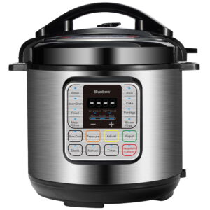 Bluebow 6.5 Quart Electric Pressure Cooker, 11-in-1 Multi Cooker Rice Cooker Slow Cooker Sauté Steamer, Stainless Steel