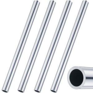 Blulu 4 Pcs Round Aluminum Tube, 0.98" Od X 0.12" Wall X 16" Long