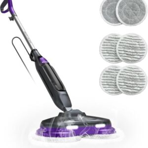 BOJUK Steam and Scrub Mop, Rotating Steam Mop with LED Headlights