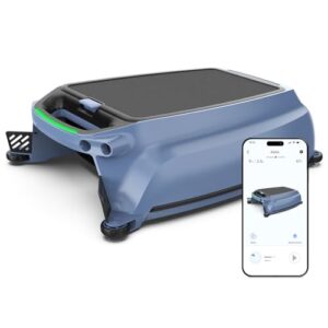BOTLUXE Solar Pool Skimmer Robot for Leaves, Debris Cleaning | 2.5hr DC fast charge or 5-6hr solar charge, both run 20hrs. 6L capacity. Smart app & auto-return.