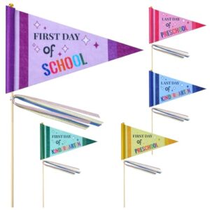 Breling 5 Pcs First Day of School Felt Pennant Flags, Preschool