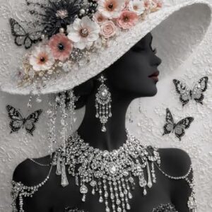 BUAHA 3D Black White Lady Puzzles for Adults 1000 Pieces The Impossible Pretty Floral Muse Aesthetic Jigsaw Puzzles for Women Victorian Hard Beautiful Luxury Flower Puzzle
