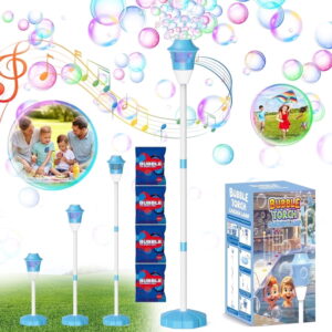 Bubble Machine, Beautysureup 2026 Upgrade Musical Garden Lamp Light Shape with LED for Party, Outdoor Adjustable Height Lawn Summer Toy for Kids, Ideal Gifts for Birthday,
