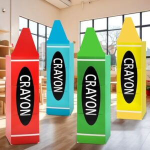 Bucherry 4 Pack Crayon Classroom Decor 47" Large Back to School Props