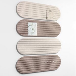 Bulletin Board, 24'' X 8'' Cork Board Alternative, 4 Pack Felt Bar Strips Board with Pushpins, Foldable Felt Notice Vision Board Photo Display Board for Office Home School Wall