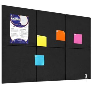 Bulletin Board, 6 Pcs Large Cork Board for Wall 36" x 24", Felt Pin Board Tiles with 40 Pushpins, CorkBoards for Office Home Decor