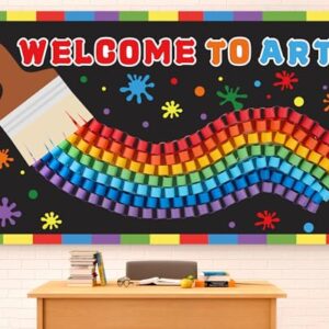 Bulletin Board Decorations for Classroom Painting Art Bulletin Board Set Back to School Classroom Decoration Colorful Rainbow DIY Paper Cutouts for Paint School Window Wall Door Home Decor