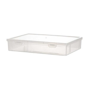 Byujiro Clear Plastic Storage Box with Lid Portable Organizer Container for Documents, Stickers, Crafts, Office Supplies & Photo Storage, Stackable & Dustproof
